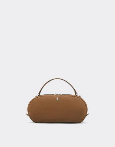 Ferrari Dino Bowling Bag In Waxed Leather In Brown