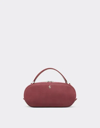 Ferrari Dino Bowling Bag In Waxed Leather In Red
