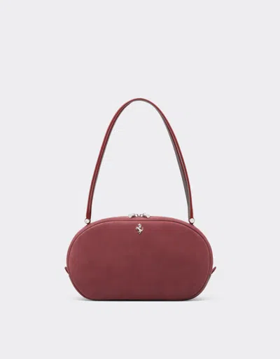 Ferrari Dino Soft Tote In Waxed Leather In Red