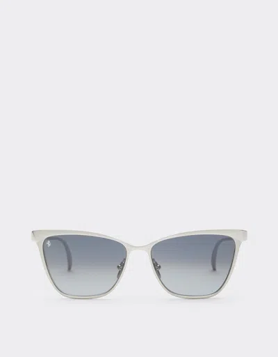 Ferrari Sunglasses In Silvermetal With Gray Crystal Gradient Lenses In White