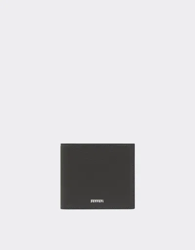 Ferrari Granata Leather Bifold Wallet In Gray