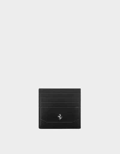 Ferrari Gt Soft Card Holder In Granata Leather In Black