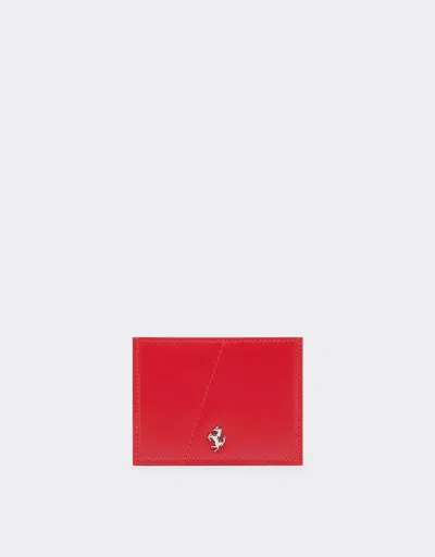 Ferrari Leather Card Holder With Stitching