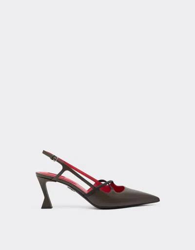 Ferrari Leather Slingback With Crossed Straps