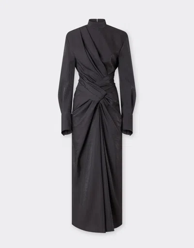 Ferrari Long Satin Dress With Draping