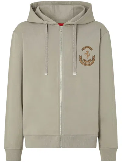 Ferrari Men Light Green Regular Hoodie In Gray