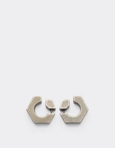 Ferrari Metal Bolt Earrings In Silver