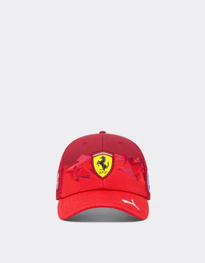 Ferrari Puma Baseball Cap For Scuderia  Hp Las Vegas Special Edition In Red