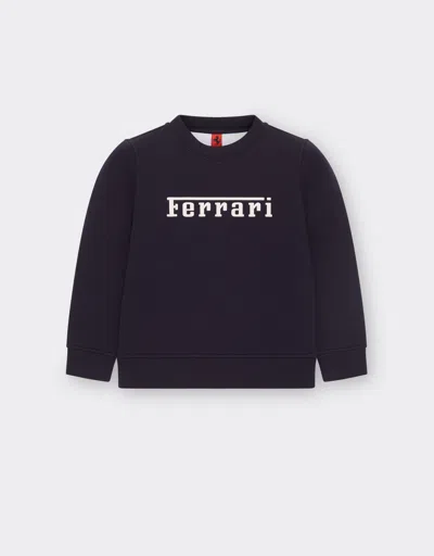 Ferrari Scuba Sweatshirt With  Logo In Navy