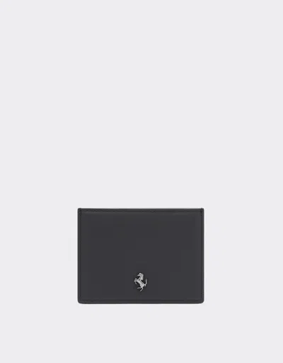 Ferrari Second Life Leather Card Holder In Black