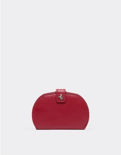 Ferrari Smooth Leather Bifold Wallet In Red