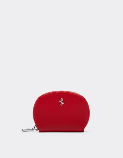 Ferrari Smooth Leather Zip-up Wallet