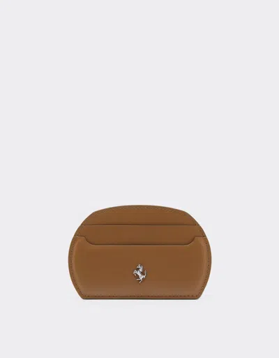 Ferrari The  Dino Leather Card Holder In Brown