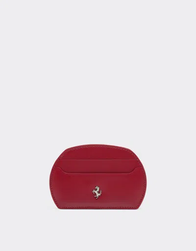 Ferrari The  Dino Leather Card Holder In Red