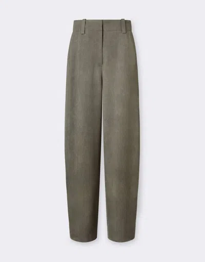 Ferrari Viscose Trousers With A Vintage Effect In Green