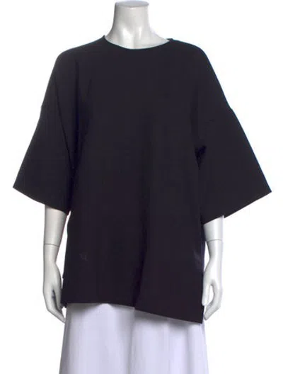 Pre-owned Fforme Crew Neck Three-quarter Sleeve Top In Blue