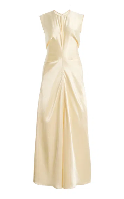 Fforme Lillian Satin Maxi Dress In Nude
