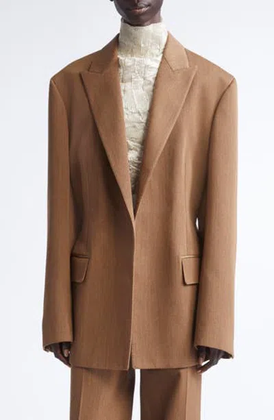 Fforme Malina Tailored Wool Blazer In Burgundy