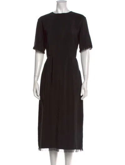 Pre-owned Fforme Silk Midi Length Dress In Black