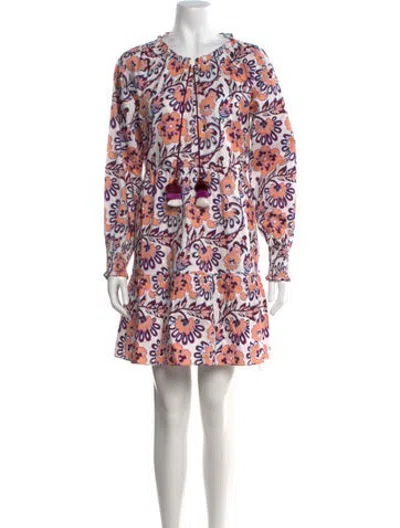Pre-owned Figue Floral Print Mini Dress In Multicolor