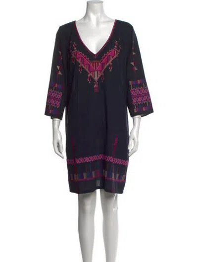 Pre-owned Figue Printed Mini Dress In Multicolor