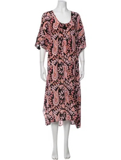 Pre-owned Figue Silk Long Dress In Pink