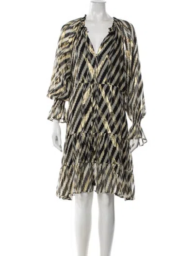 Pre-owned Figue Silk Mini Dress In Multicolor