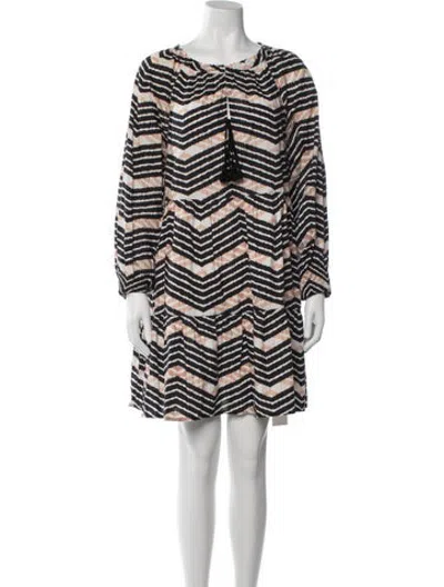 Pre-owned Figue Striped Mini Dress In Black