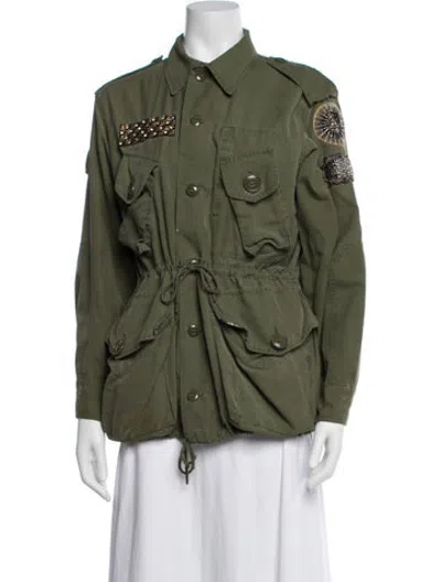 Pre-owned Figue Utility Jacket In Green