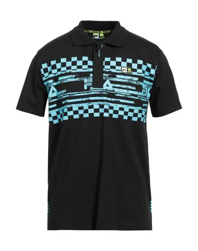 Fila Man Polo Shirt Black Size Xl Cotton