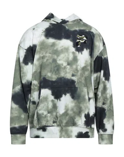 Fila Man Sweatshirt Military Green Size S Polyester, Elastane