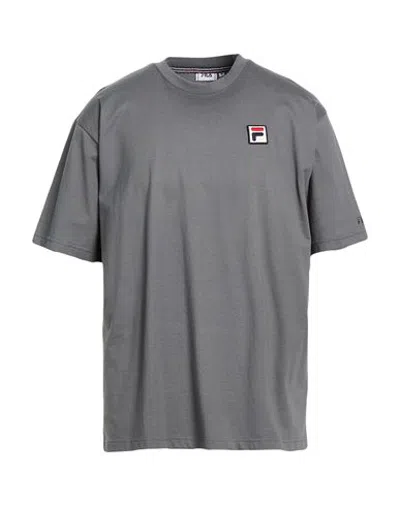 Fila Man T-shirt Grey Size M Cotton In Gray
