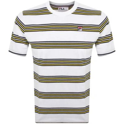 Fila Vintage Ben Yarn Dye Stripe T Shirt White