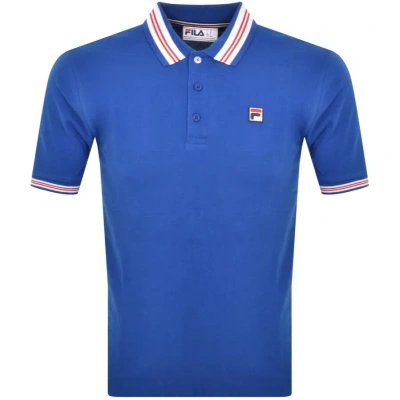 Fila Vintage Faraz Tipped Rib Polo T Shirt Blue