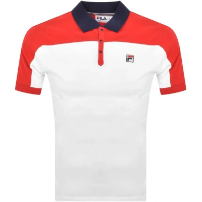 Fila Vintage Panelled Polo T Shirt White