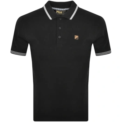 Fila Vintage Soren Polo T Shirt Black