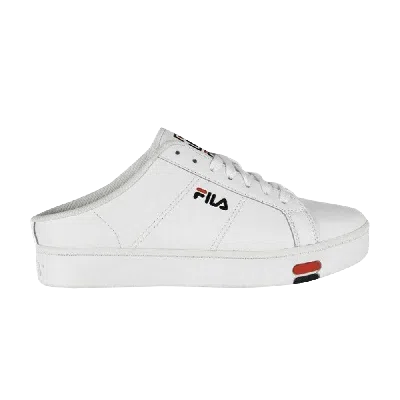 Pre-owned Fila Wmns Redmond Mule 'white Navy Red'