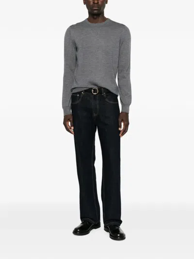Fileria Crew-neck Long-sleeve Knit In Gray