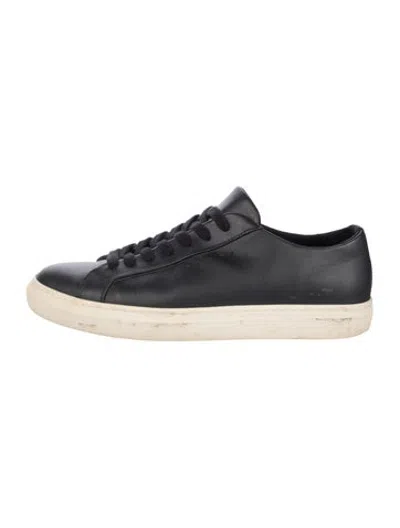 Pre-owned Filippa K Leather Lasercut Accents Sneakers In Blue