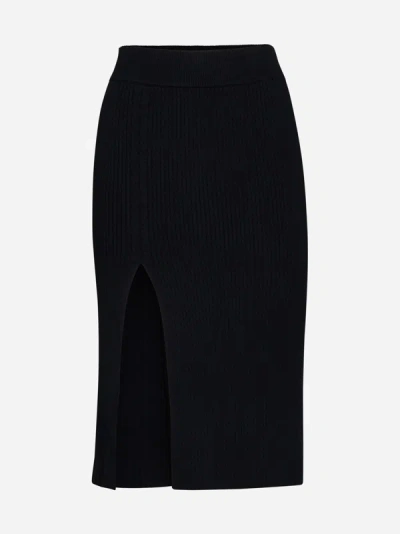 Centre slit long anthracite skirt, Filippa K