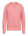 Filippo De Laurentiis Man Sweater Salmon Pink Size 44 Merino Wool
