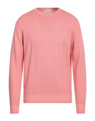 Filippo De Laurentiis Man Sweater Salmon Pink Size 44 Merino Wool