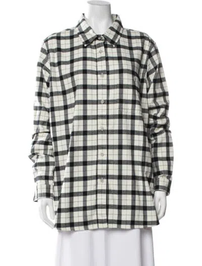 Pre-owned Filson Plaid Print Long Sleeve Button-up Top In Black