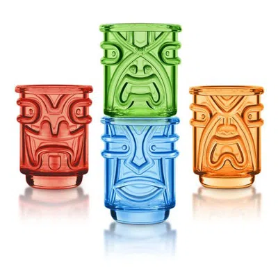 Final Touch Tiki Shot Glasses, Set Of 4 In Multicolor