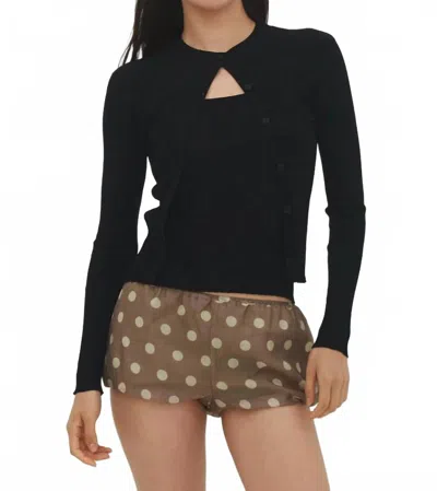 Find Me Now Women's Ribbed Knit Cardigan In Black