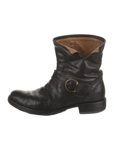 Pre-owned Fiorentini + Baker Leather Moto Boots In Black