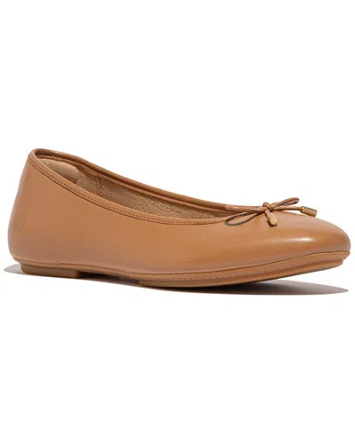 Fitflop Delicato Leather Ballet Flat In Brown
