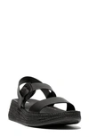 Fitflop F-mode Espadrille Platform Slingback Sandal In Black
