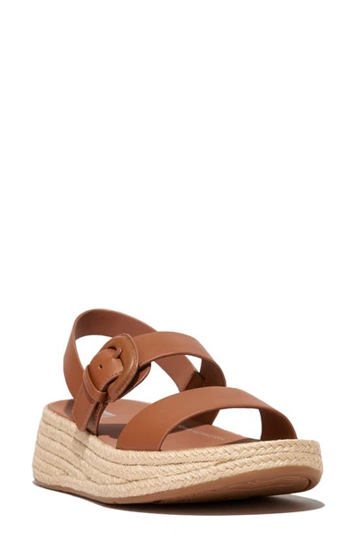 Fitflop F-mode Espadrille Platform Slingback Sandal In Light Tan