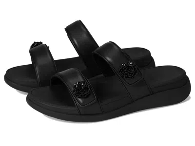 Fitflop F-mode Go Sandals Women's Black Adjustable Strap Slides Zogg3674
